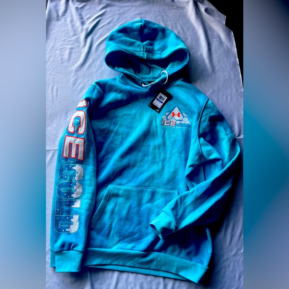 Under Armour ICE COLD blue sweatshirt men’s size XL long sleeved hoodie NWT